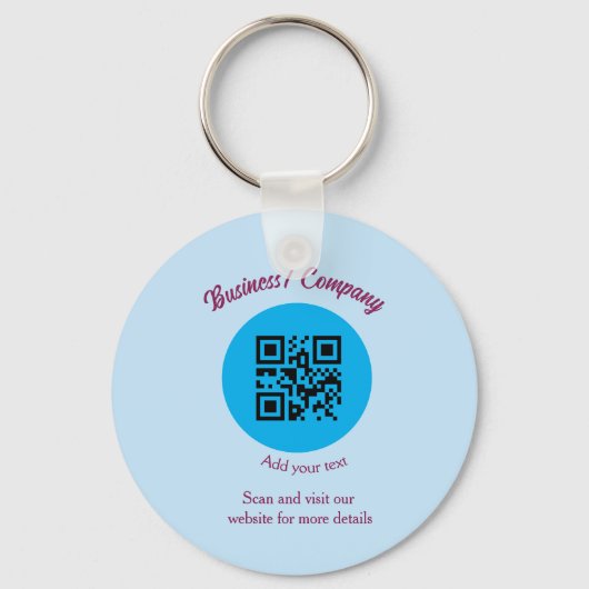 シンプルな会社ウェブサイトバーコードQR名追加 キーホルダー (正面)