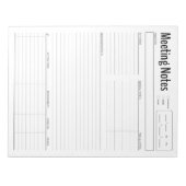 シンプルな会議メモ テンプレート ノート (正面)