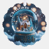 シンプルな伝統的なクリスマスの雪 オーナメントカード (裏面)