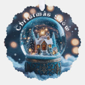 シンプルな伝統的なクリスマスの雪 オーナメントカード (正面)