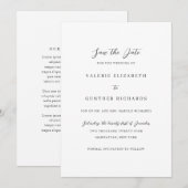 シンプルな伝統的な結婚式 セーブザデート (正面/裏面)