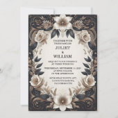 シンプルな伝統的な結婚誓約更新式のウェディング 招待状 (正面)