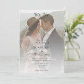 シンプルな伝統的ミニマリストの写真 結婚式 招待状 (スタンド正面)