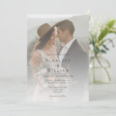 シンプルな伝統的ミニマリスト写真結婚式 招待状 (スタンド正面)
