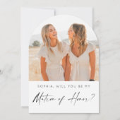 シンプルな伴娘の提案カード（写真付き） 招待状 (正面)