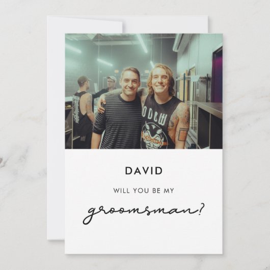 シンプルな伴郎にしてくれませんか フォトカード 招待状 (正面)