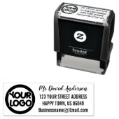 シンプルな住所とメールアドレスのビジネス ロゴ セルフインキングスタンプ (インサイチュ)