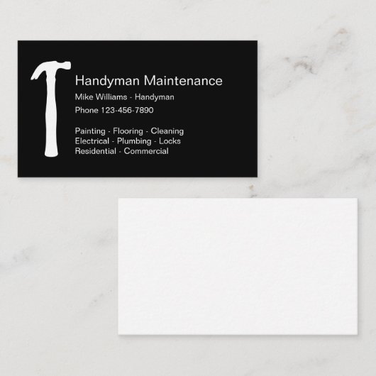 シンプルな便利屋のデザイン 名刺 (正面/裏面)