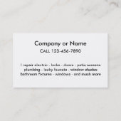 シンプルな便利屋の名刺 名刺 (裏面)