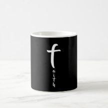 シンプルな信仰のクロス 黒と白のタイポグラフィ