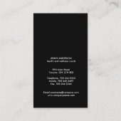 シンプルな健康および健康コーチの名刺 名刺 (裏面)