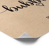 シンプルな偽のクラフトカリグラフィーバブルサイン ポスター (角)