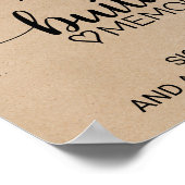 シンプルな偽のクラフト紙のカリグラフィーで記憶を築く ポスター (角)