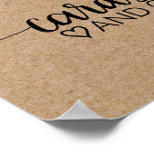 シンプルな偽のクラフト紙のカリグラフィーカードとギフト ポスター (角)