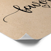 シンプルな偽のクラフト紙のカリグラフィーファブ ポスター (角)