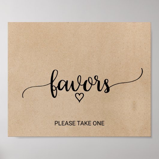 シンプルな偽のクラフト紙のカリグラフィーファブ ポスター (正面)