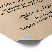 シンプルな偽のクラフト紙風のカリグラフィーサイン 飲み物看板 ポスター (角)