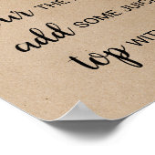 シンプルな偽のクラフト紙風カリグラフィーミモザーバーの看板 ポスター (角)