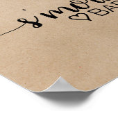 シンプルな偽のクラフト紙風カリグラフィーS'moresバーサイン ポスター (角)