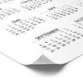 シンプルな偽のゴールド2017家族写真カレンダー ポスター (角)