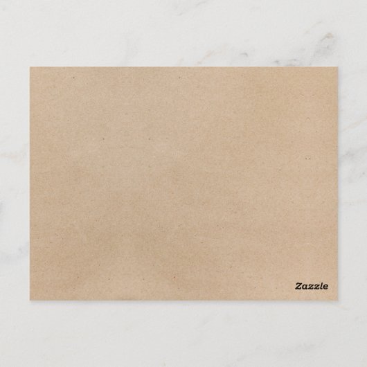 シンプルな偽クラフトカリグラフィーウェルカムカード ポストカード (裏面)