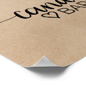 シンプルな偽クラフト紙カリグラフィーキャンディーバーサイン ポスター (角)