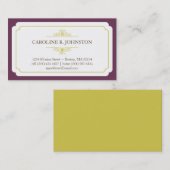 シンプルな優美の無地のなプラムフレームの個人的な呼出し コーリングカード (正面/裏面)