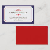 シンプルな優美無地のな海軍フレームの個人的な呼出し 名刺 (正面/裏面)