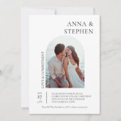 シンプルな優雅さの写真誓約式 招待状 (正面)