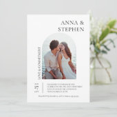 シンプルな優雅さの写真誓約式 招待状 (スタンド正面)