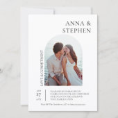 シンプルな優雅さの写真誓約式 招待状 (正面)