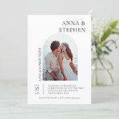 シンプルな優雅さの写真誓約式 招待状 (スタンド正面)