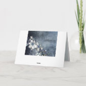 シンプルな優雅さ 白い花のストランド カード (裏面)