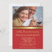 シンプルな優雅さ 50周年結婚記念日招待状 招待状 (正面)