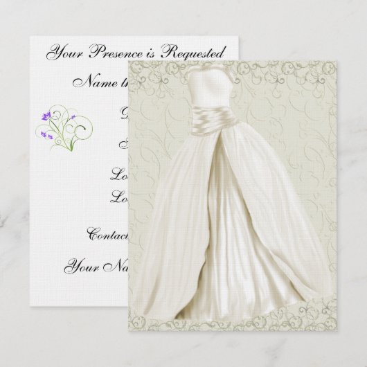 シンプルな優雅さ - SRF 招待状 (正面/裏面)