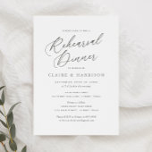 シンプルな優雅なカリグラフィー リハーサルディナー招待状 招待状