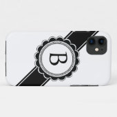 シンプルな優雅のシックなレトロのモノグラムのカスタム色 Case-Mate iPhoneケース (裏面(横))