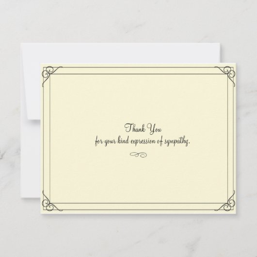 シンプルな優雅悔やみや弔慰のサンキューカード サンキューカード (正面)