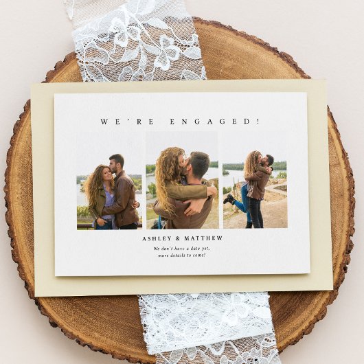 シンプルな写真での婚約発表です 招待状