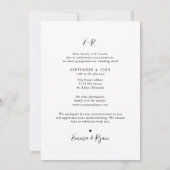 シンプルな写真で延期する結婚式の日程変更のお知らせ 案内状 (裏面)