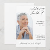 シンプルな写真で故人の人生を祝う 招待状 (正面/裏面)