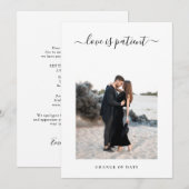 シンプルな写真で発表 結婚式の日程変更のお知らせ 案内状 (正面/裏面)