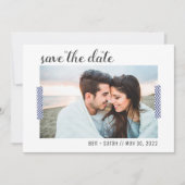 シンプルな写真でSave the Date 招待状 (正面)
