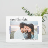 シンプルな写真でSave the Date 招待状 (スタンド正面)