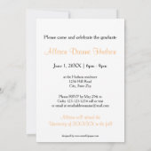 シンプルな写真のモモの名前-卒業の発表 招待状 (裏面)