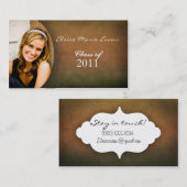 シンプルな写真の卒業Repカード コーリングカード (正面/裏面)