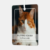 シンプルな写真の猫の追悼品 メタルオーナメント (正面左)