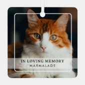 シンプルな写真の猫の追悼品 メタルオーナメント (裏面)
