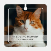 シンプルな写真の猫の追悼品 メタルオーナメント (正面)