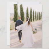 シンプルな写真の結婚式のお礼 (裏面)